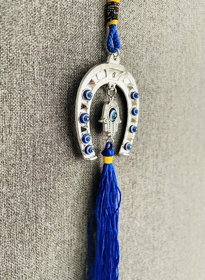 WARMINGO DE WARMINGO Evil Eye Hanging for Home & Office |Turkish Evil Eye Wall Hanging | Nazar Battu for Home Entrance | Horse Shoe Nail Ring Shape - Image 5
